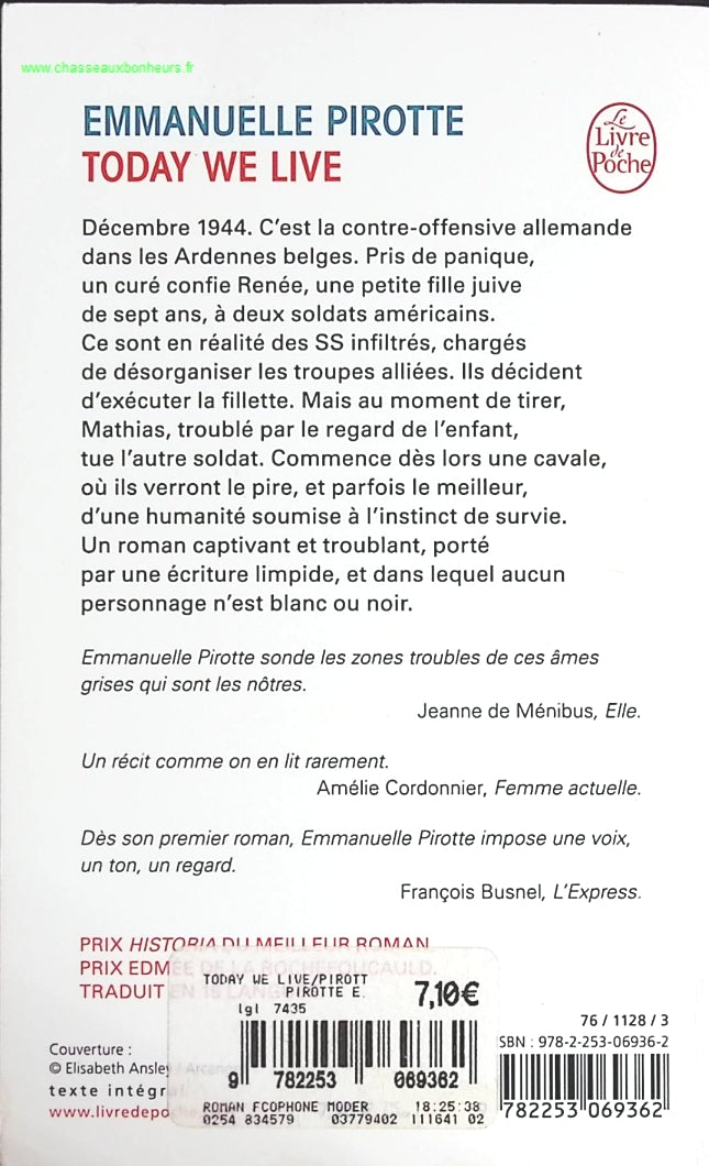 Today we live - Emmanuelle Pirotte - livre