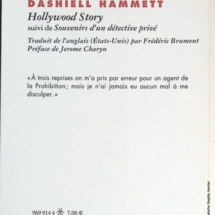Hollywood Story - Dashiell Hammett - livre