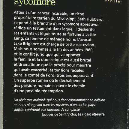 L'Allée du Sycomore - John Grisham - livre