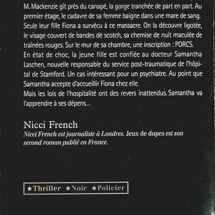 Jeux de dupes - Nicci French - livre