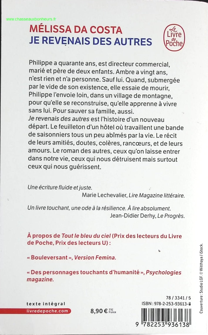 Je revenais des autres - Mélissa Da Costa - livre
