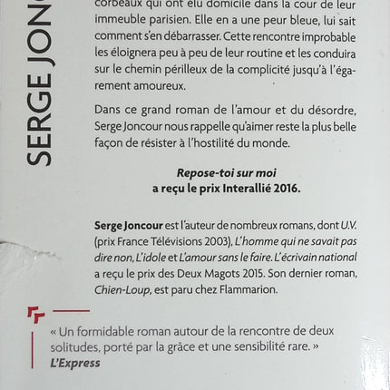 Repose-toi sur moi - Serge Joncour - livre