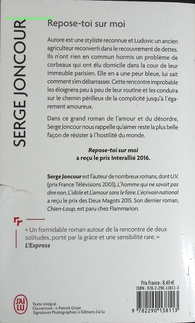 Repose-toi sur moi - Serge Joncour - livre