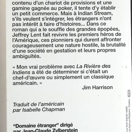 La rivière des Indiens - Jeffrey Lent - livre
