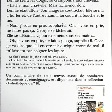 Des souris et des hommes – John Steinbeck | Roman classique sur l’amitié et le rêve américain - livre