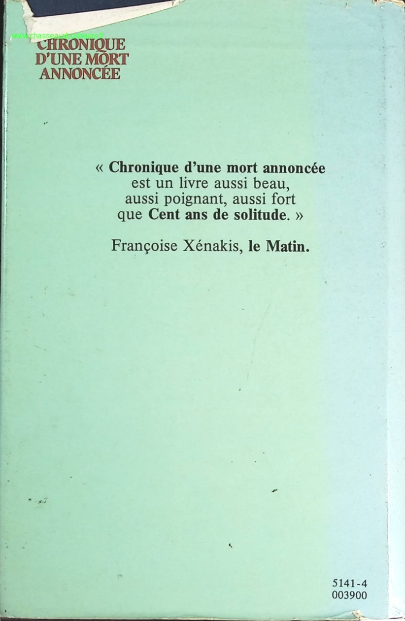 Chronique d'une mort annoncée - Marquez Gabriel Garcia - livre