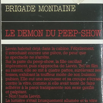 Le démon du peep-show – Michel Brice – Brigade Mondaine n°62 – Roman policier d'occasion - Livre