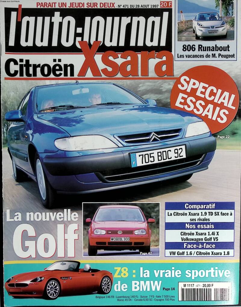 Citroën Xsara - L'auto journal - n° 471 - 1997 - revue magazine - voiture