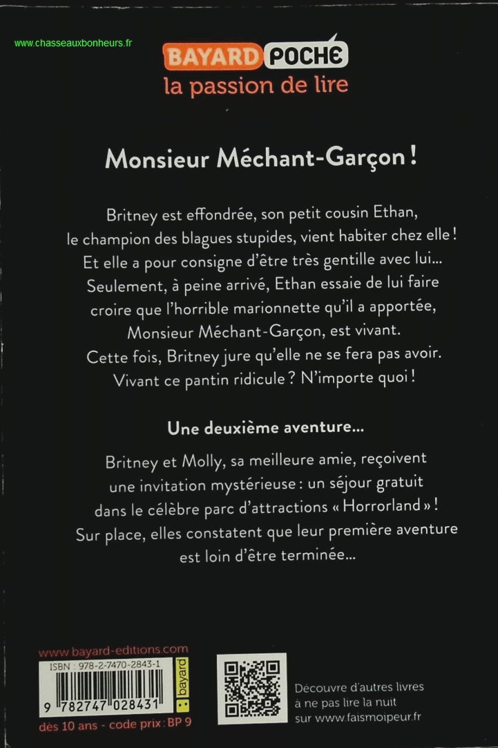 Chair De Poule - Horrorland - Tome 1 - Monsieur Méchant-Garçon ! - R.L Stine - livre