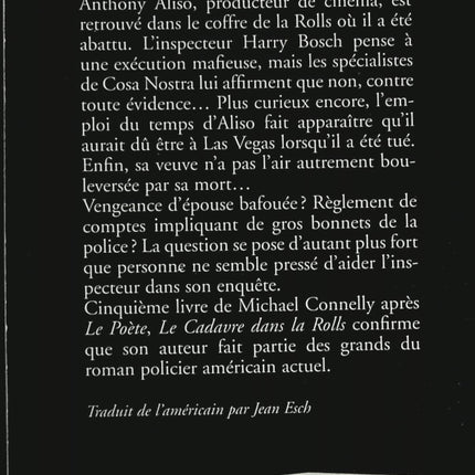 Le Cadavre Dans La Rolls – Michael Connelly, thriller policier haletant - livre