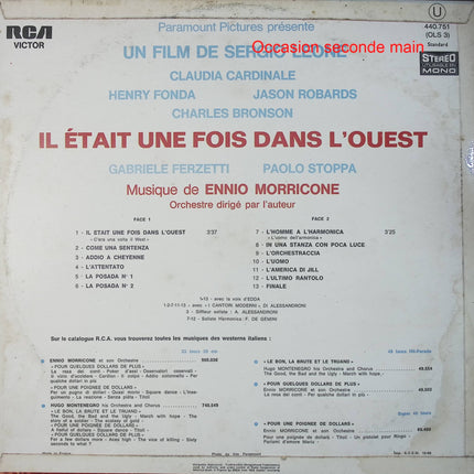 Ennio Morricone – Il Était Une Fois Dans L'Ouest (Bande Originale Du Film) – Vinyle 33 tours RCA Victor 440.751 occasion - Disque vinyle 33 tours