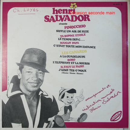 Henri Salvador – Pinocchio – Vinyle 33 tours RI 30720 occasion - Disque vinyle 33 tours