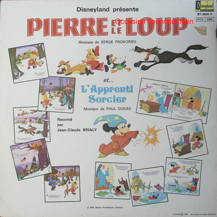 Serge Prokofiev / Paul Dukas – Pierre et le Loup / L'Apprenti Sorcier – Jean-Claude Brialy – Vinyle 33 tours Disneyland ST-3926 F occasion - Disque vinyle 33 tours