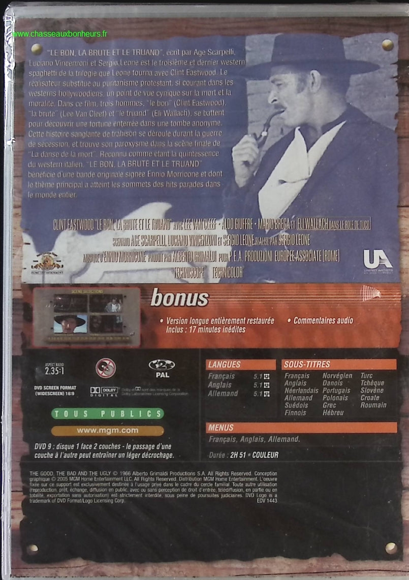 Le Bon, la Brute et le Truand - Clint Eastwood - DVD