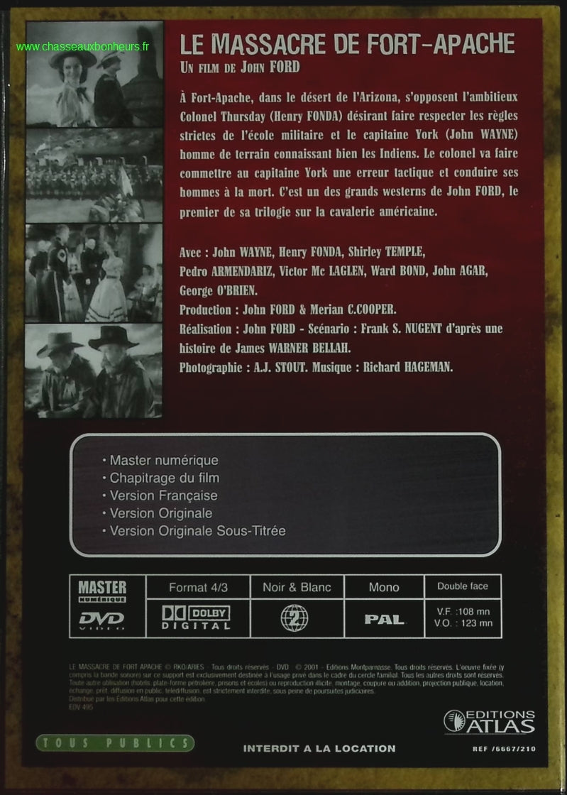 Le massacre de Fort Apache - John Wayne - DVD