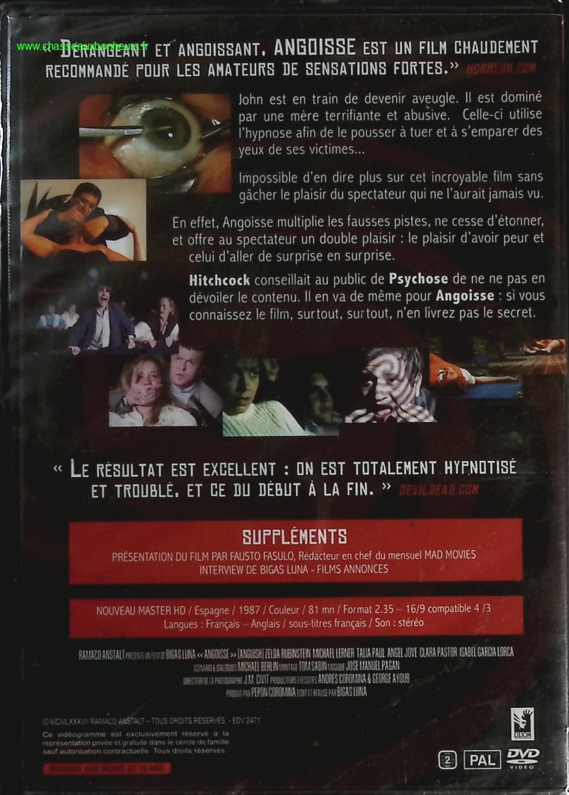 Angoisse - Zelda Rubinstein - DVD