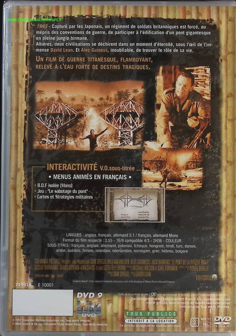 Le pont de la rivière Kwai - William Holden - DVD