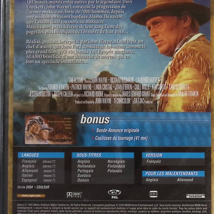 Alamo DVD – Western américain avec John Wayne - DVD