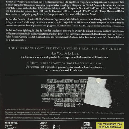 La Liste de Schindler - Liam Neeson - DVD