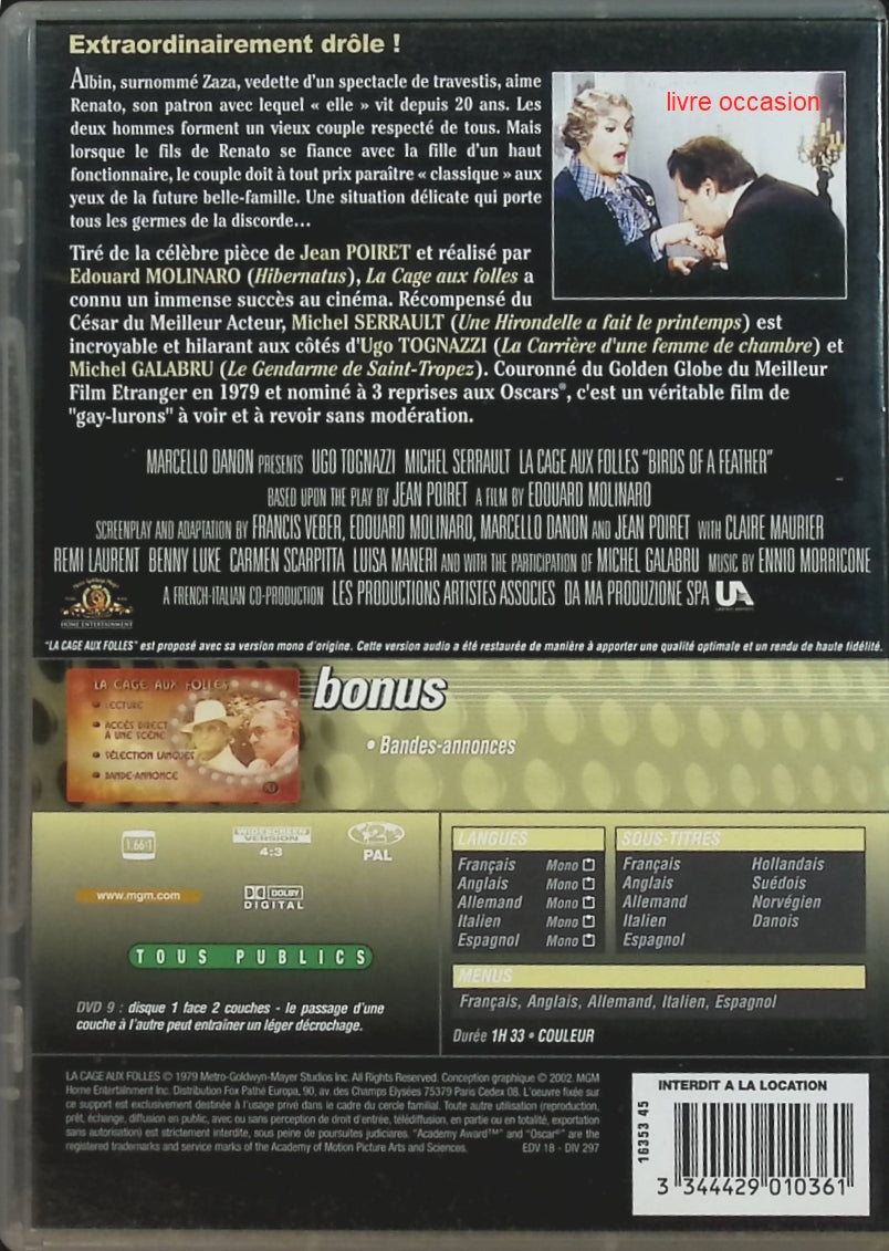 La Cage aux folles - Michel Serrault - DVD