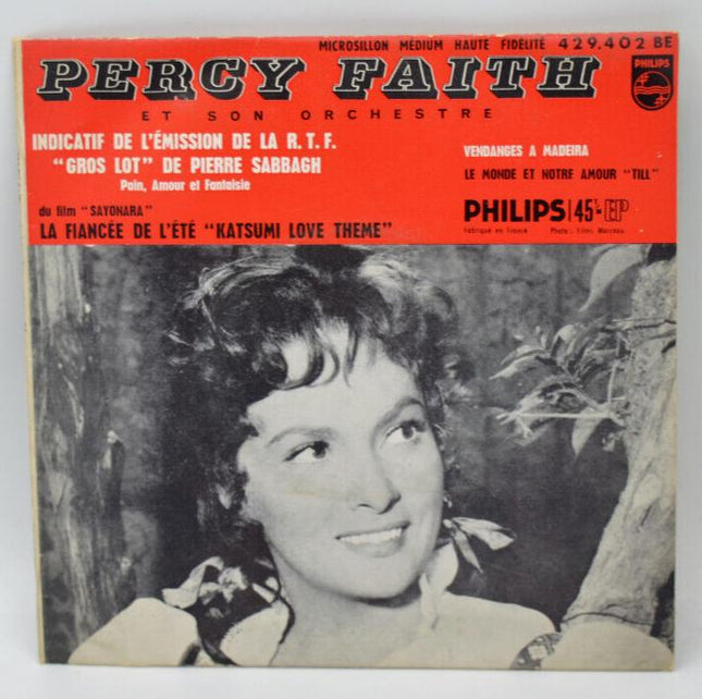 Percy Faith - La fiancée de l'été - Le monde et notre...- disque vinyle 45 tours