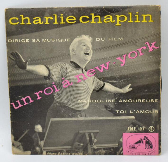 Charlie Chaplin - un roi à New-York - mandoline - disque vinyle 45 tours