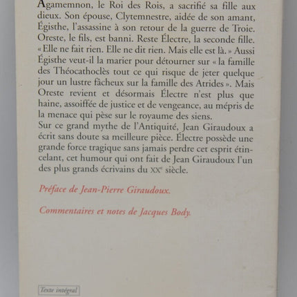 Electre - Jean Giraudoux - livre