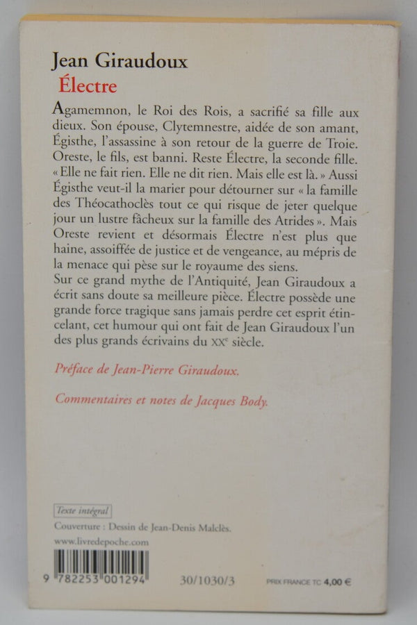 Electre - Jean Giraudoux - livre
