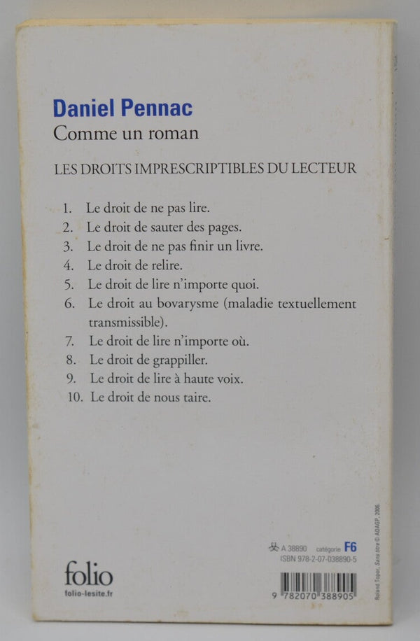 Comme un roman - Daniel Pennac - livre