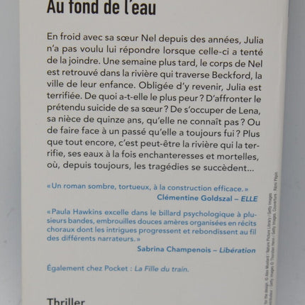 Roman thriller suspense psychologique drame – Au fond de l’eau Paula Hawkins - Livre
