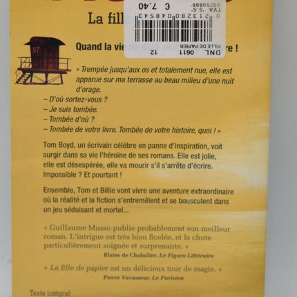 Roman contemporain français occasion – La Fille De Papier – Guillaume Musso – suspense, romance et univers fantastique - livre