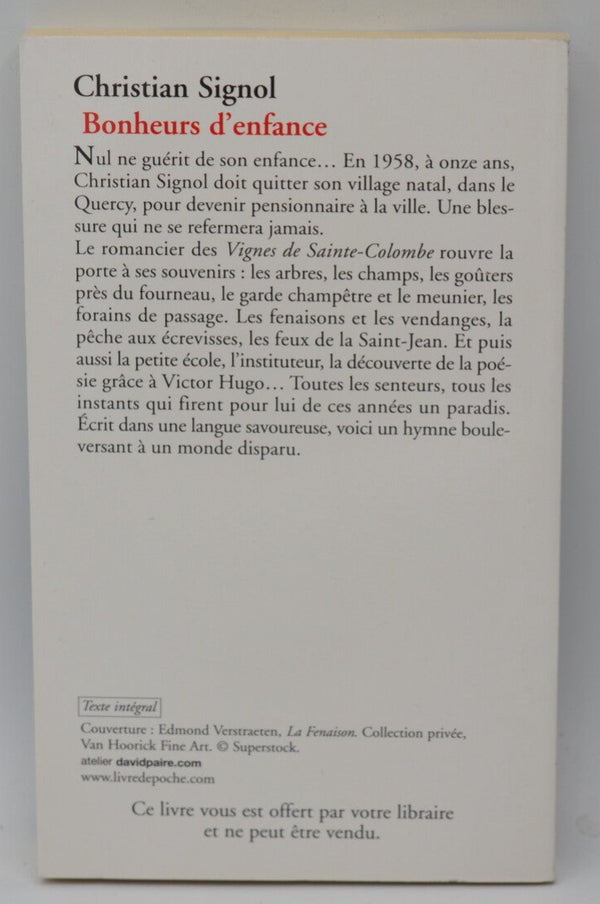 Bonheurs d'enfance - Christian Signol - livre