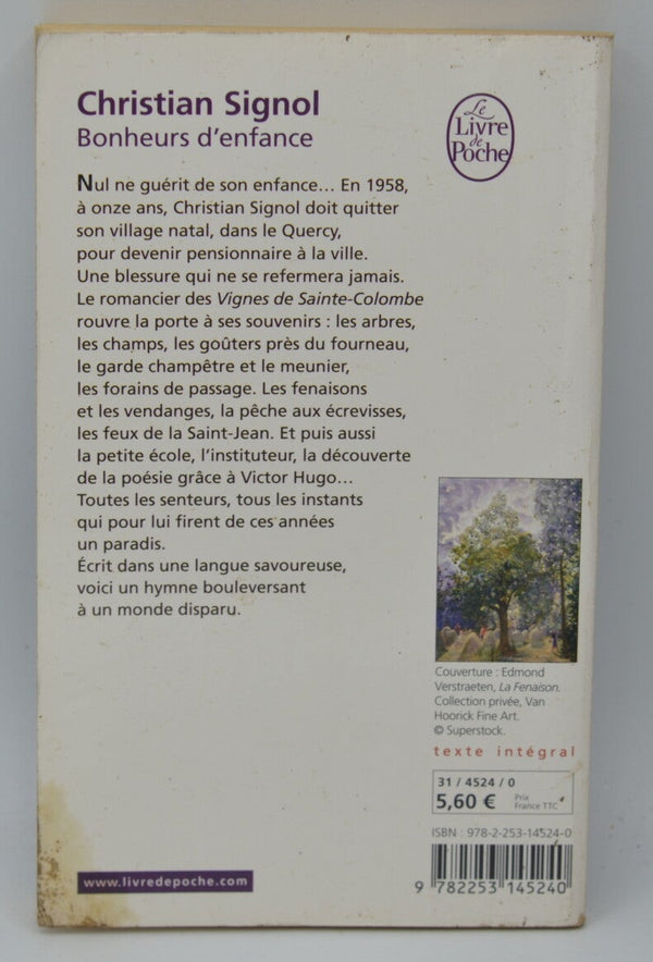 Bonheurs d'enfance - Christian Signol - livre