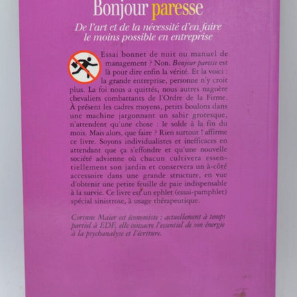 Bonjour Paresse - Corinne Maier - livre