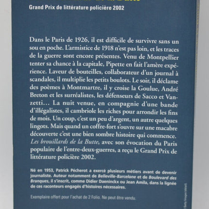 Les brouillards de la Butte - Patrick Pécherot - livre