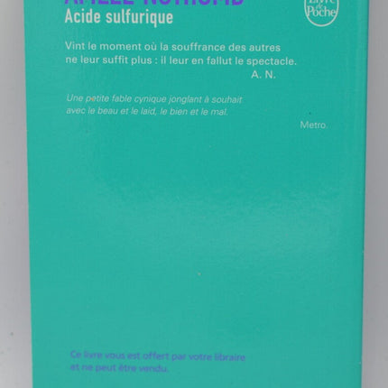 Schwefelsäure – Amélie Nothomb – 2016 – Buch