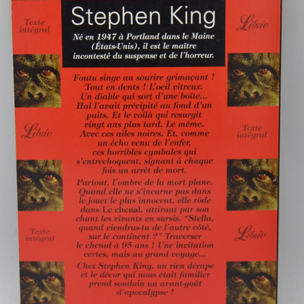 Le Singe - Le Chenal - Stephen King - livre