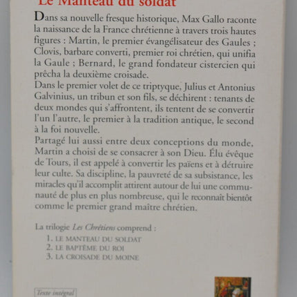 Les Chrétiens tome 1 - Le Manteau du Soldat - Max Gallo - livre