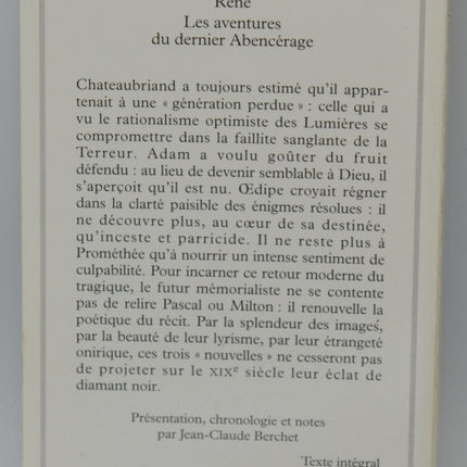 Atala René Les Aventures Du Dernier Abencerage - François-René de Chateaubriand - livre