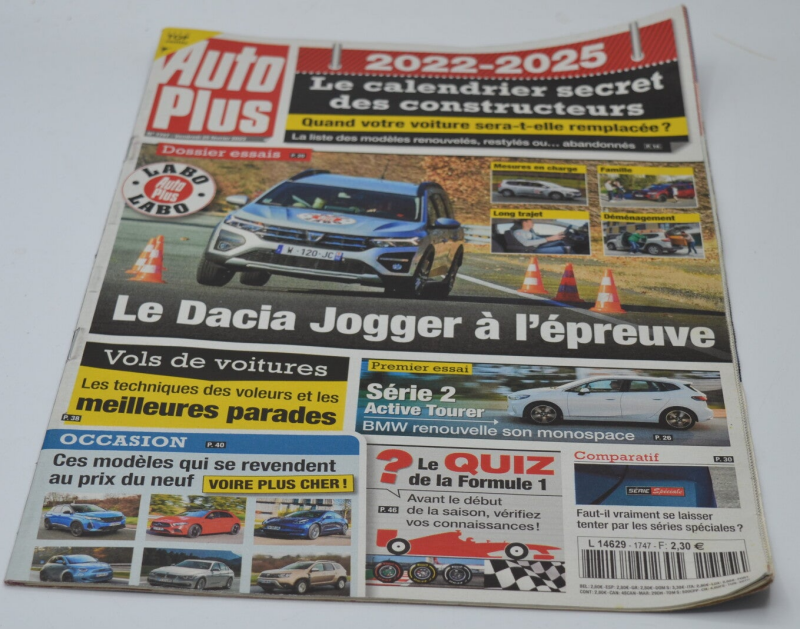 Dacia jogger à l'épreuve le calendrier secret des constructeurs - Auto plus - n°1747 - A. 2022 - revue - voiture