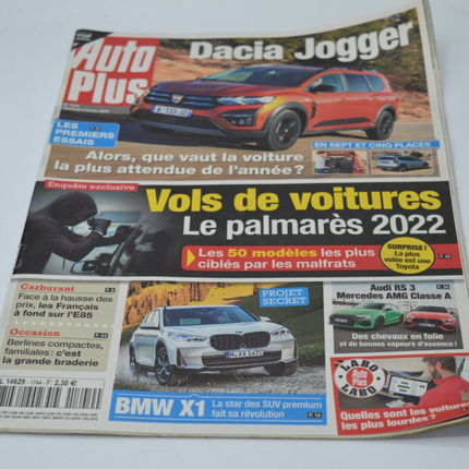 Dacia Jogger Vols de voitures - Auto plus - n°1744 - A. 2022 - revue - voiture