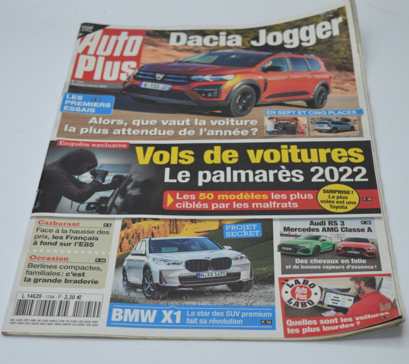 Dacia Jogger Vols de voitures - Auto plus - n°1744 - A. 2022 - revue - voiture