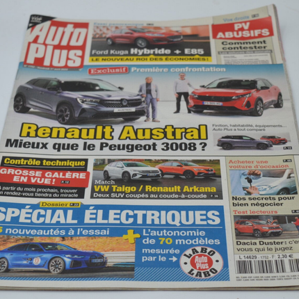 Renault Austral Peugeot 3008 Ford Kuga Hybrid + E85 - Auto plus - Nr. 1752 - A. 2022 - Testbericht - Auto