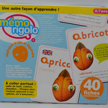 Lustiges Alphabet Obst und Gemüse Memo 4/7 Jahre - Brettspiel