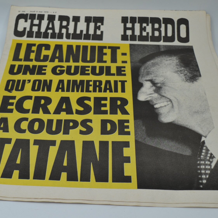 Charlie Hebdo Nr. 286 – Ein Gesicht, das wir gerne mit einer Ohrfeige zerschlagen würden – 06.05.1976 – Zeitschriftenbuch