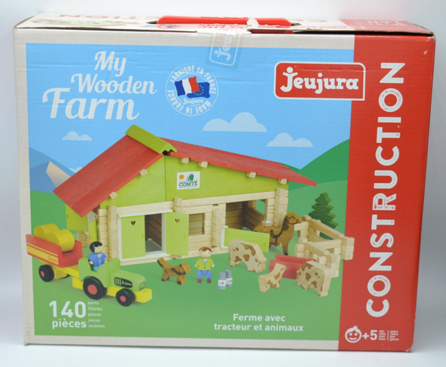 Jeux en bois Ferme avec tracteur Jeujura - 140 pièces