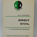 Droit civil Tome 1 Introduction Les personnes - Jean Carbonnier - 1977 - livre