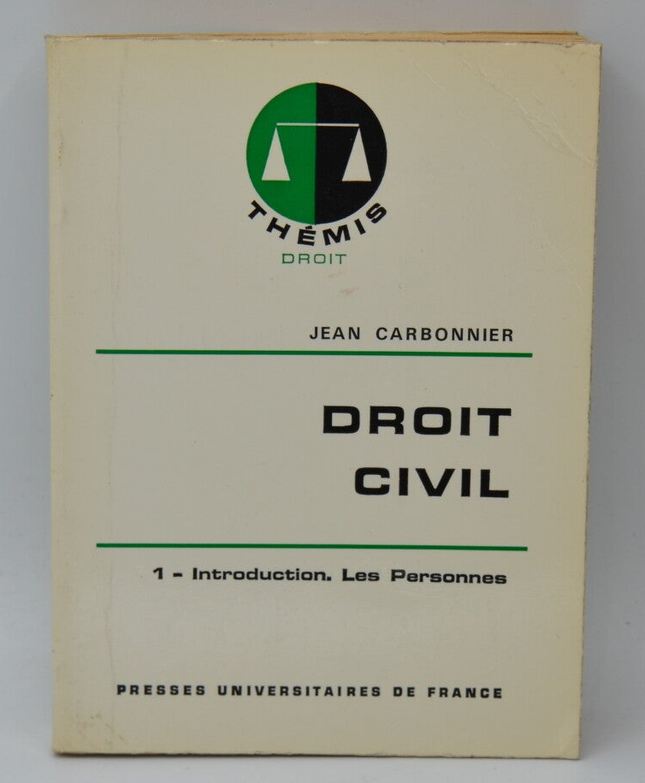 Zivilrecht Band 1 Einführung Menschen – Jean Carbonnier – 1977 – Buch