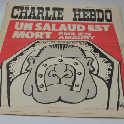 Charlie Hebdo No. 321 - A Bastard Is Dead, Emilien Amaury - 06-01-1977 - magazine book