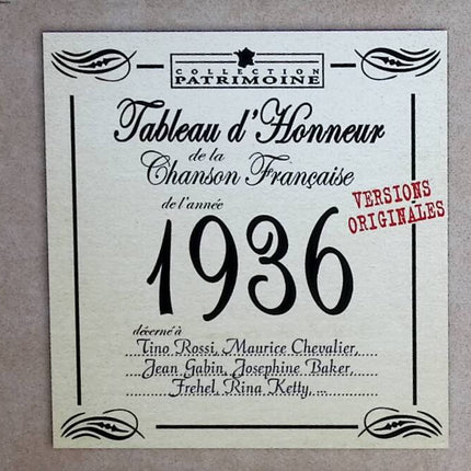 Honor Roll of French Song of the Year 1936 - Retro-CD